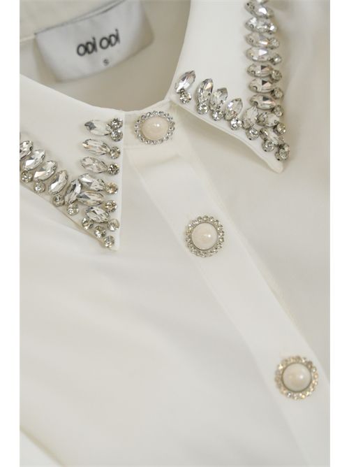 Camicia Trabia con rouches e cristalli Bianco ODI ODI | TRABIA 250S5BIANCO